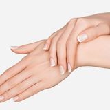 Microneedling of the backs of the hands